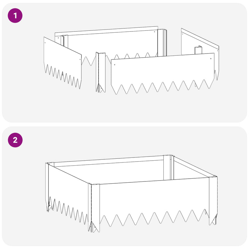 Margine pentru gazon 60 x 60 x 20 cm Oțel Ruginit