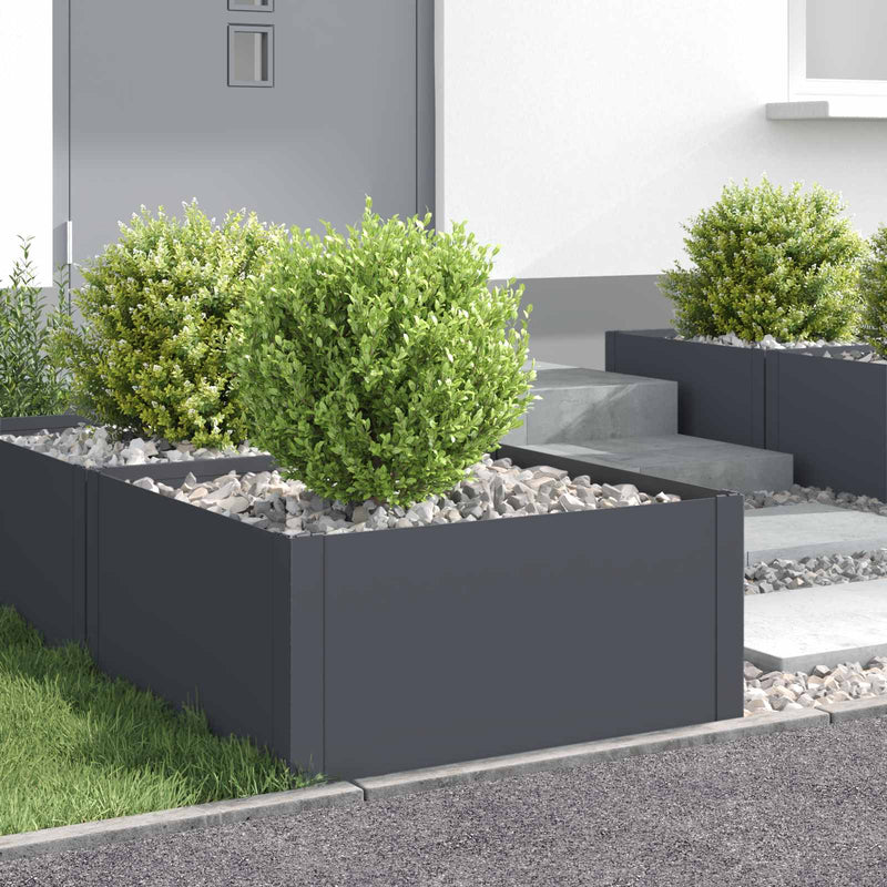 Margine pentru gazon 4 buc. 60 x 60 x 35 cm Oțel Antracit