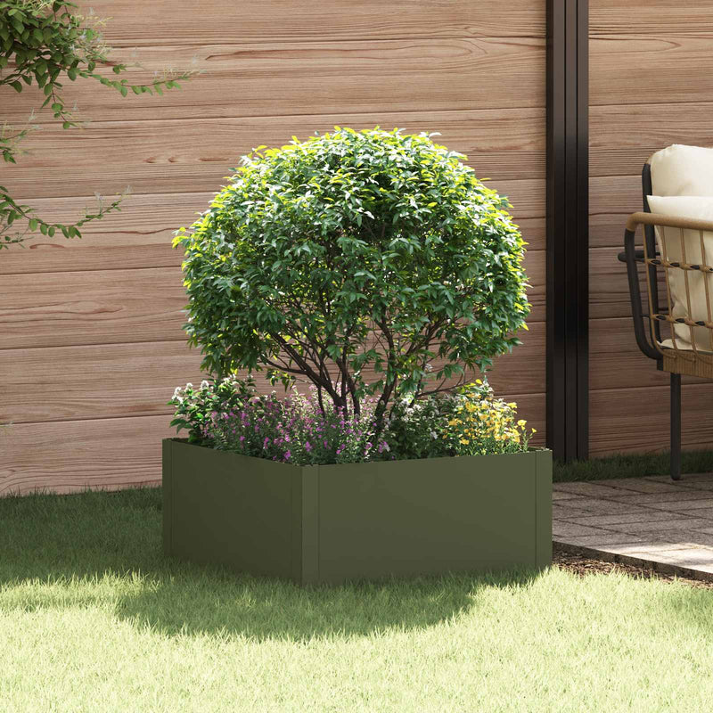 Margine pentru gazon 60 x 60 x 35 cm Oțel Verde măsliniu