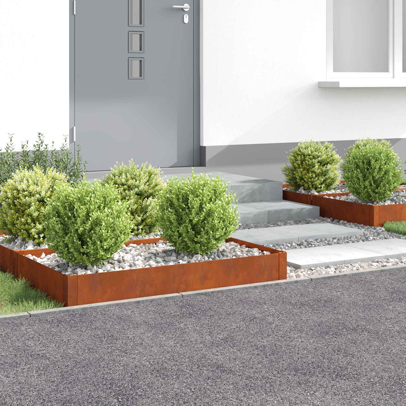 Margine pentru gazon 4 buc. 100 x 60 x 20 cm Oțel Ruginit