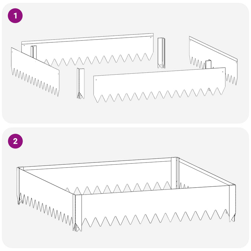 Margine pentru gazon 100 x 100 x 20 cm Oțel Ruginit