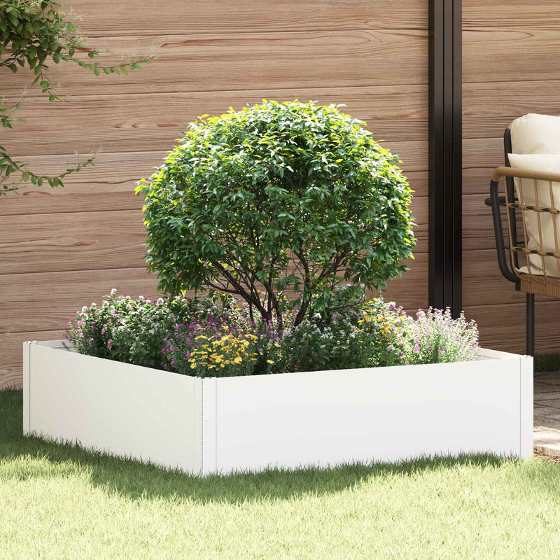 Margine pentru gazon 100 x 100 x 35 cm Oțel Alb