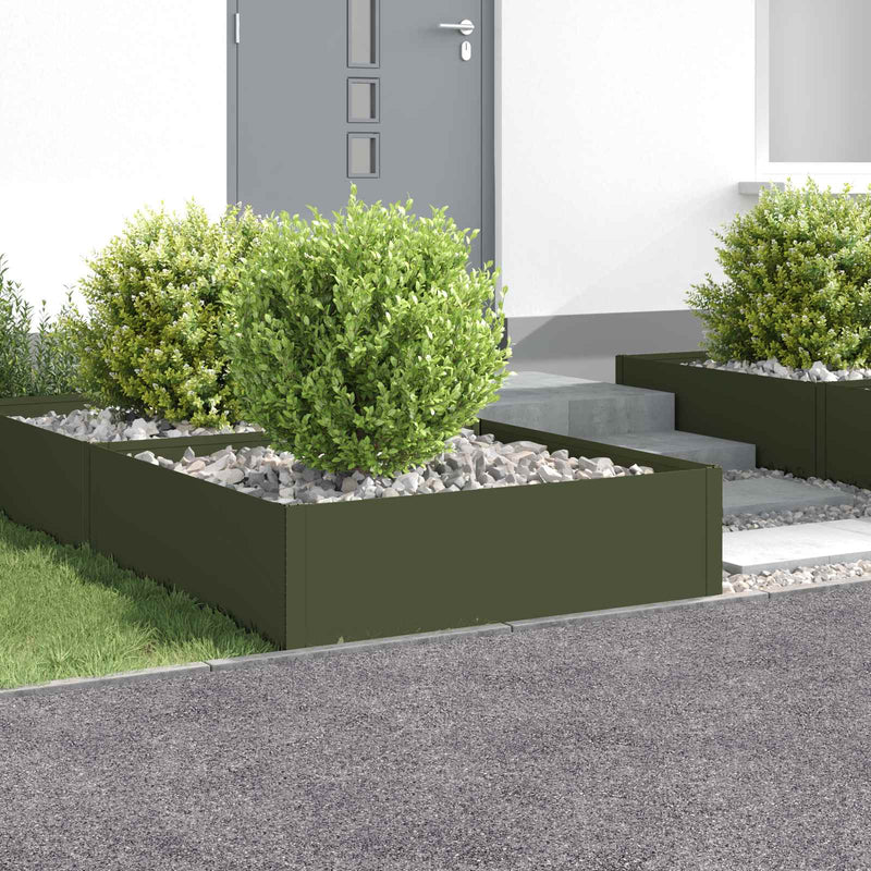 Margine pentru gazon 4 buc. 100 x 100 x 35 cm Oțel