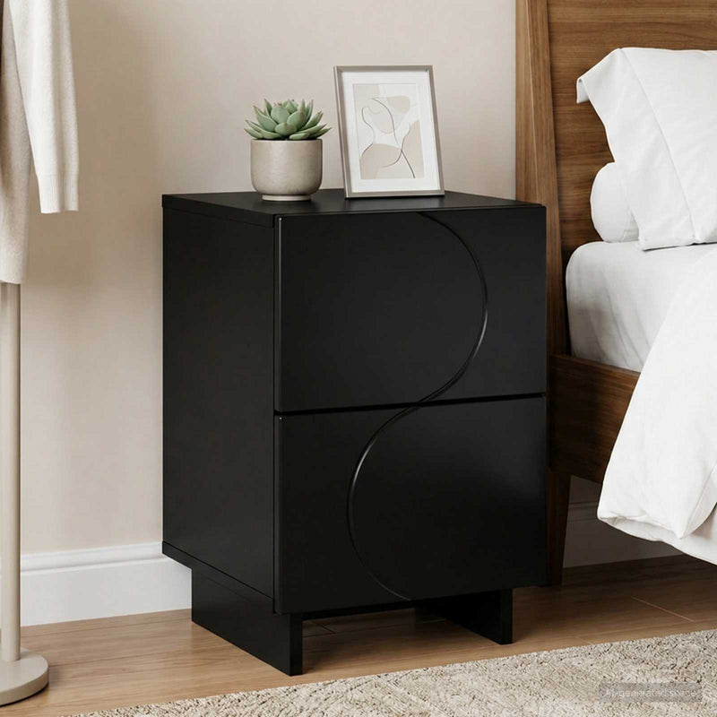 Dulap de noapte Negru 33,5 x 34,5 x 50 cm Lemn prelucrat