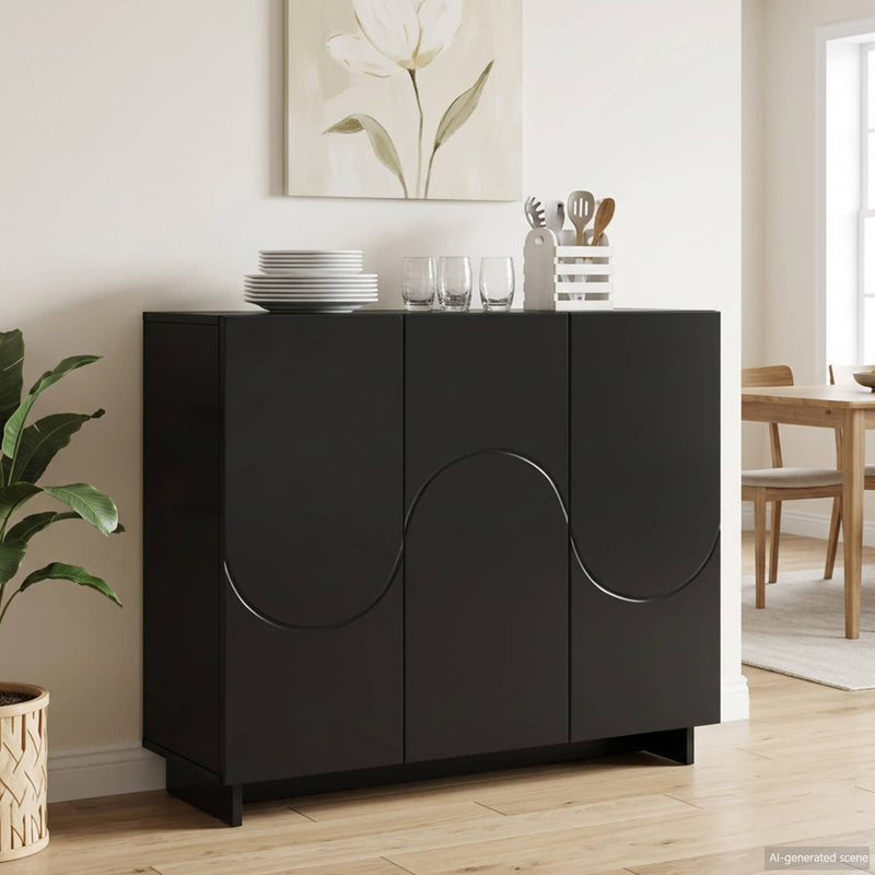 Bufet Negru 85,5 x 31 x 75 cm Lemn prelucrat