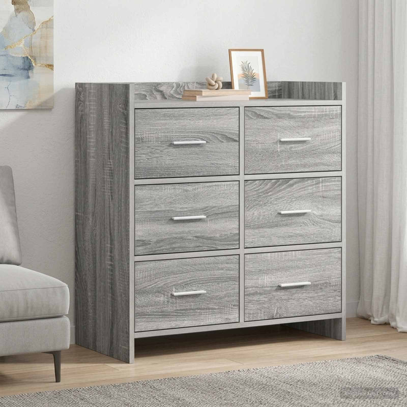 Bufet Sonoma gri 75 x 33 x 80 cm Lemn prelucrat