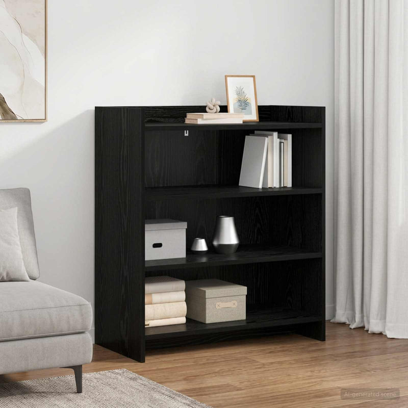 Bufet Stejar Negru 75 x 36 x 80 cm Lemn prelucrat