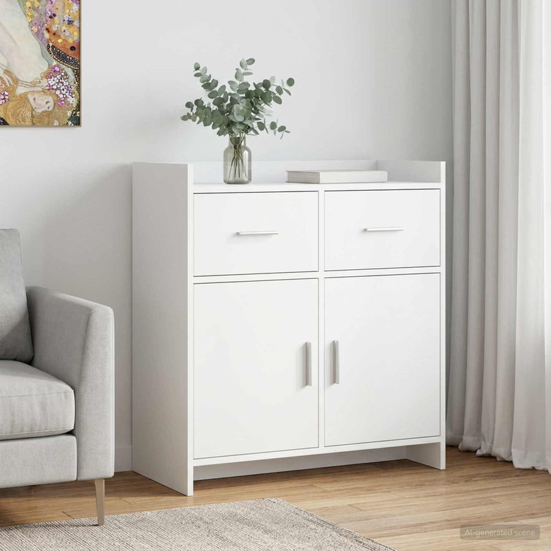 Bufet Alb 75 x 36 x 80 cm Lemn prelucrat