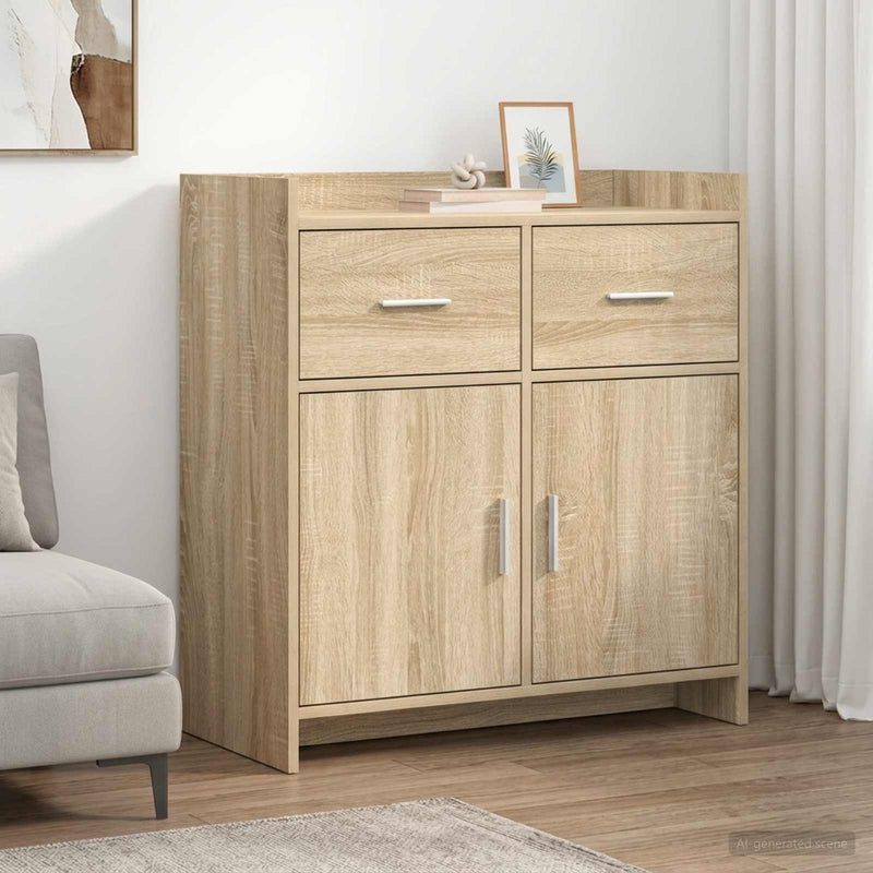 Bufet Stejar Sonoma 75 x 36 x 80 cm Lemn prelucrat