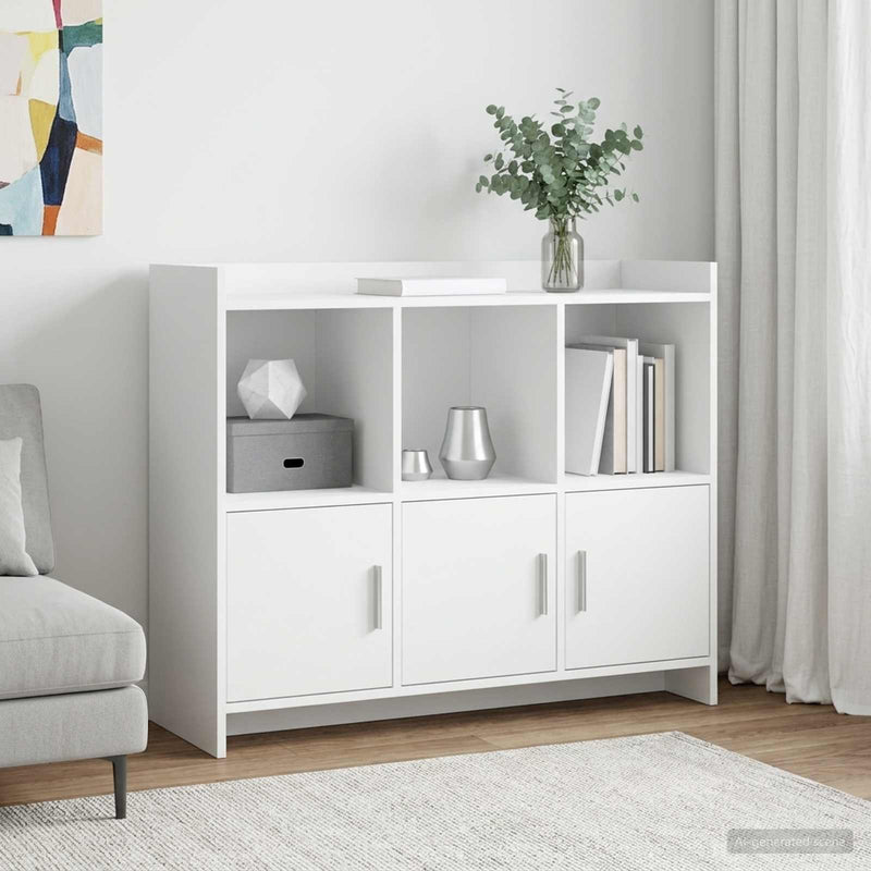 Bufet Alb 98,5 x 33 x 80 cm Lemn prelucrat