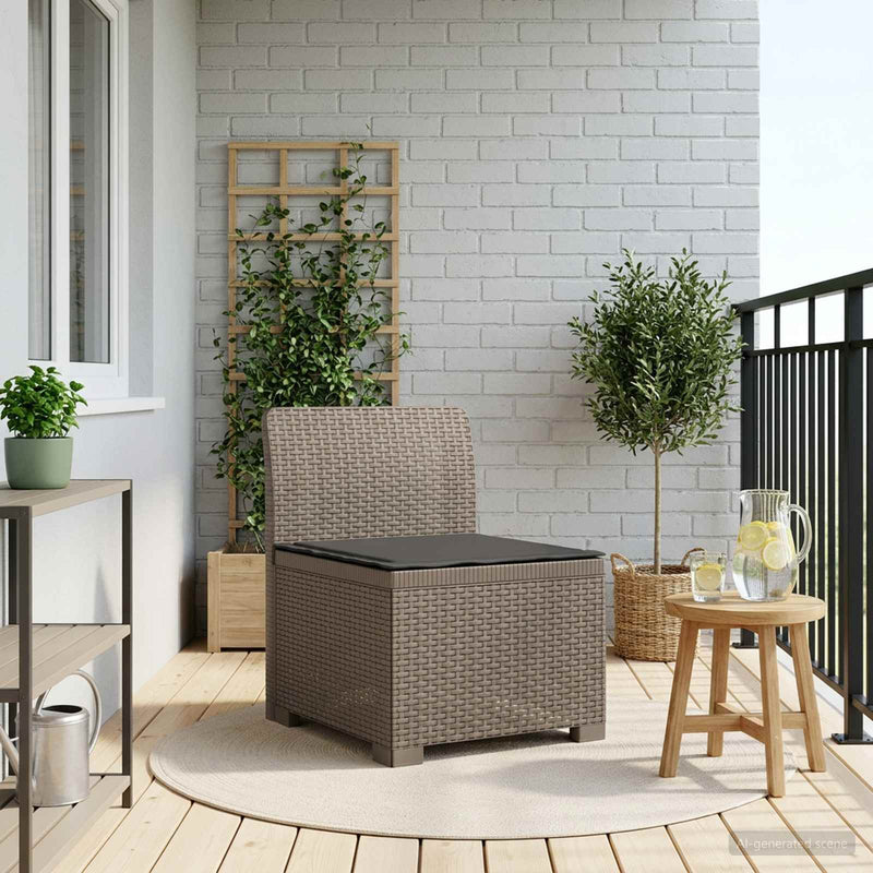 Canapea de Grădină cu 1 Loc cu Pernă Aspect Rattan PP