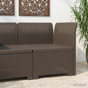 Canapea de Grădină cu 1 Loc Aspect Rattan PP Gri deschis