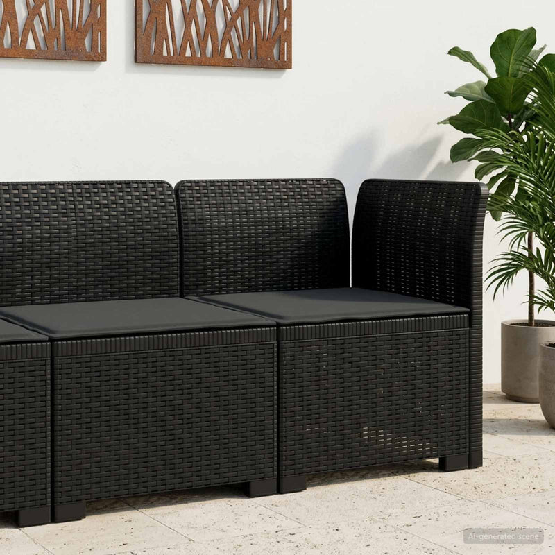 Canapea de Grădină cu 1 Loc cu Pernă Aspect Rattan PP Antracit