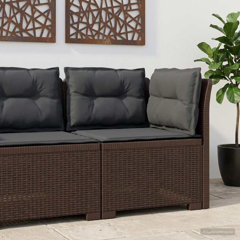 Canapea de Grădină cu 1 Loc cu Perne Aspect Rattan PP Maro