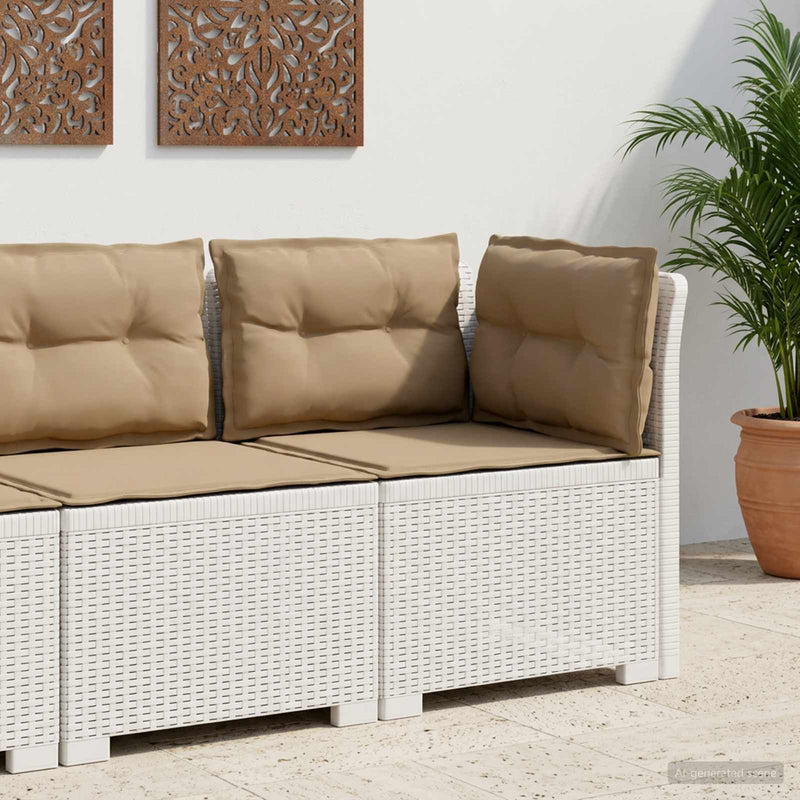 Canapea de Grădină cu 1 Loc cu Perne Aspect Rattan PP Alb