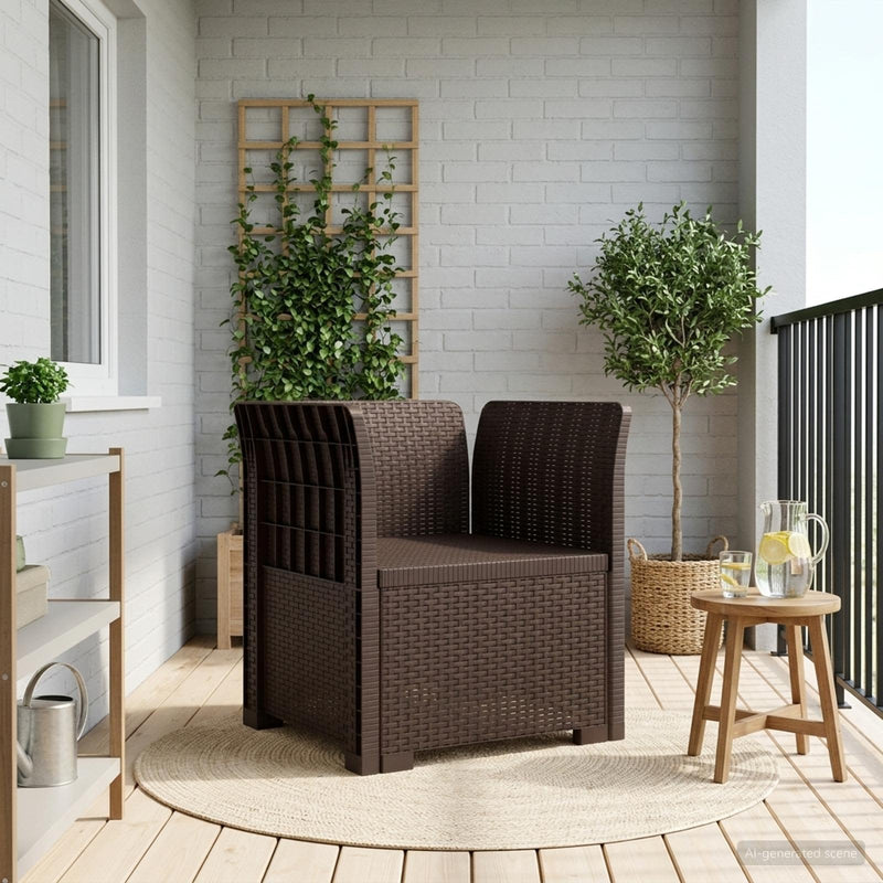 Fotoliu cu 1 Loc Aspect Rattan PP Maro