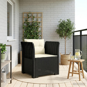 Fotoliu cu 1 Loc cu Perne Aspect Rattan PP Antracit