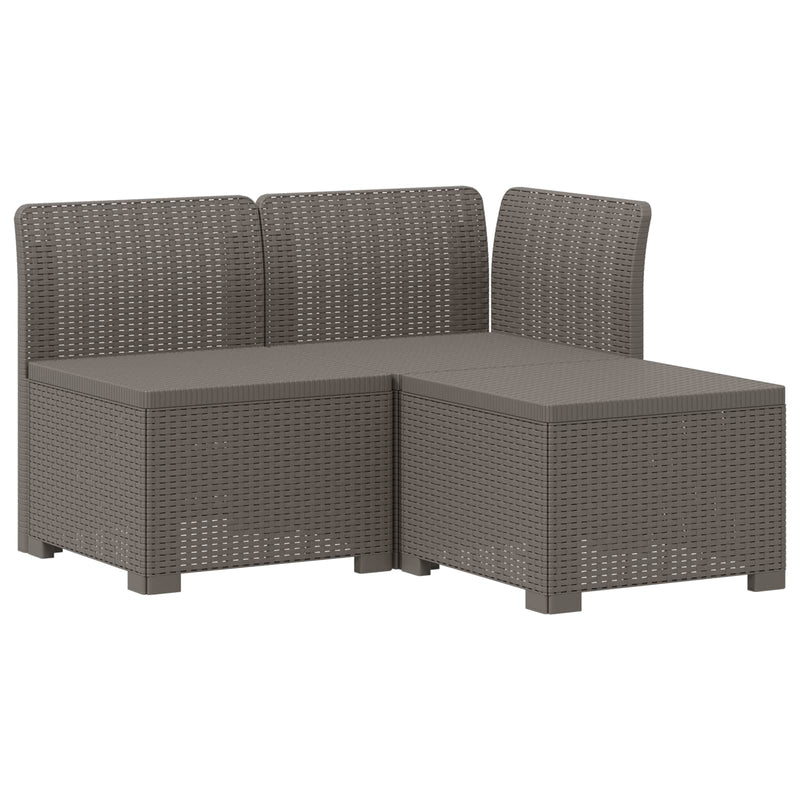 Sofa de grădină cu 3 locuri, cu perne, aspect de rattan PP