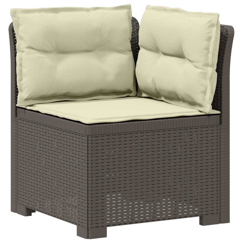 Sofa de grădină cu 3 locuri, cu perne, aspect de rattan PP