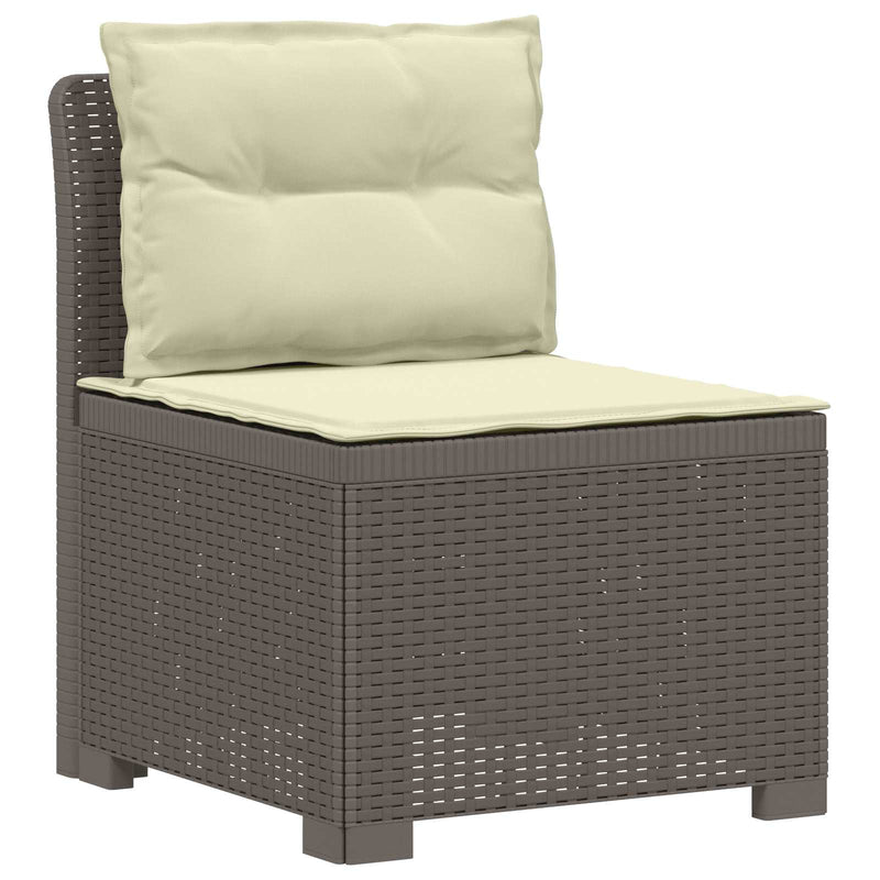 Sofa de grădină cu 3 locuri, cu perne, aspect de rattan PP