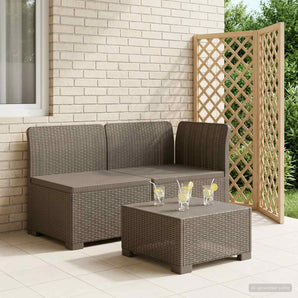 Canapea de Grădină cu 2 Locuri Aspect Rattan PP Gri deschis
