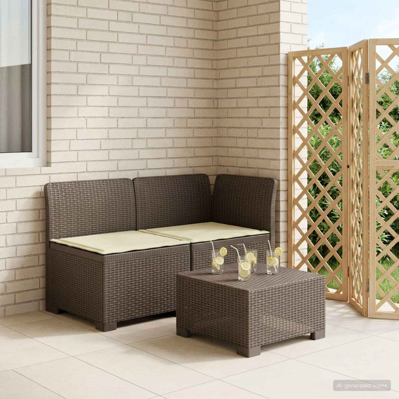 Canapea de Grădină cu 2 Locuri cu Perne Aspect Rattan PP