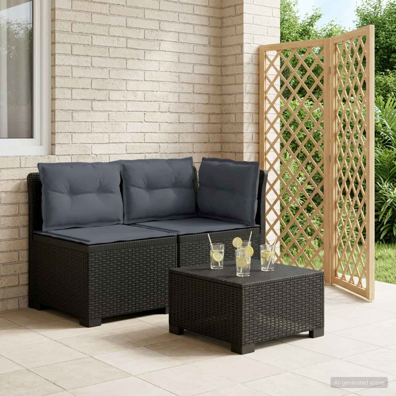 Canapea de Grădină cu 2 Locuri cu Perne Aspect Rattan PP