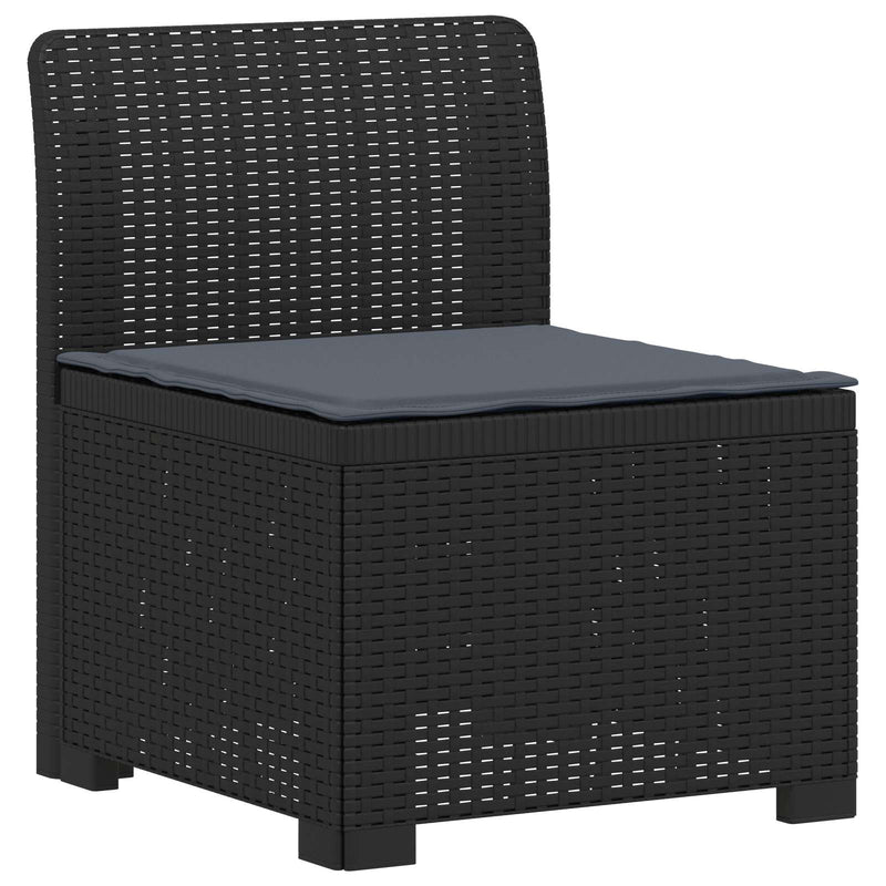 Sofa de grădină cu 3 locuri, cu perne, aspect de rattan PP