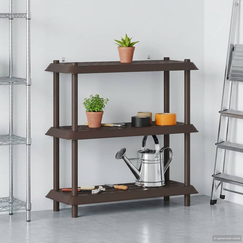 Unitate de rafturi 3 niveluri 100 x 40 x 96 cm PP Maro
