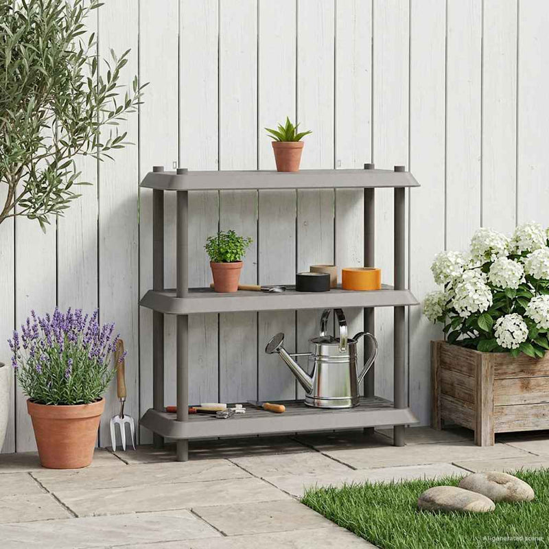 Unitate de rafturi 3 niveluri 100 x 40 x 96 cm PP Gri deschis