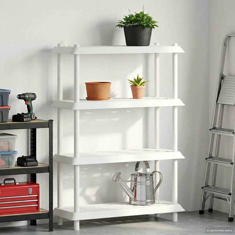 Unitate de rafturi 4 niveluri 100 x 40 x 136,5 cm PP Alb