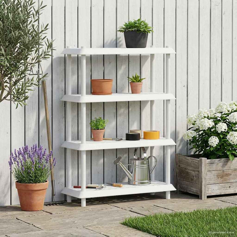 Unitate de rafturi 4 niveluri 100 x 40 x 136,5 cm PP Alb