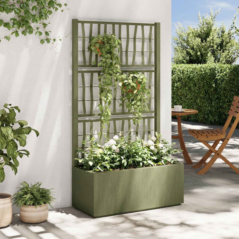 Ghiveci de grădină cu trellis Verde 80 x 36 x 140 cm PP