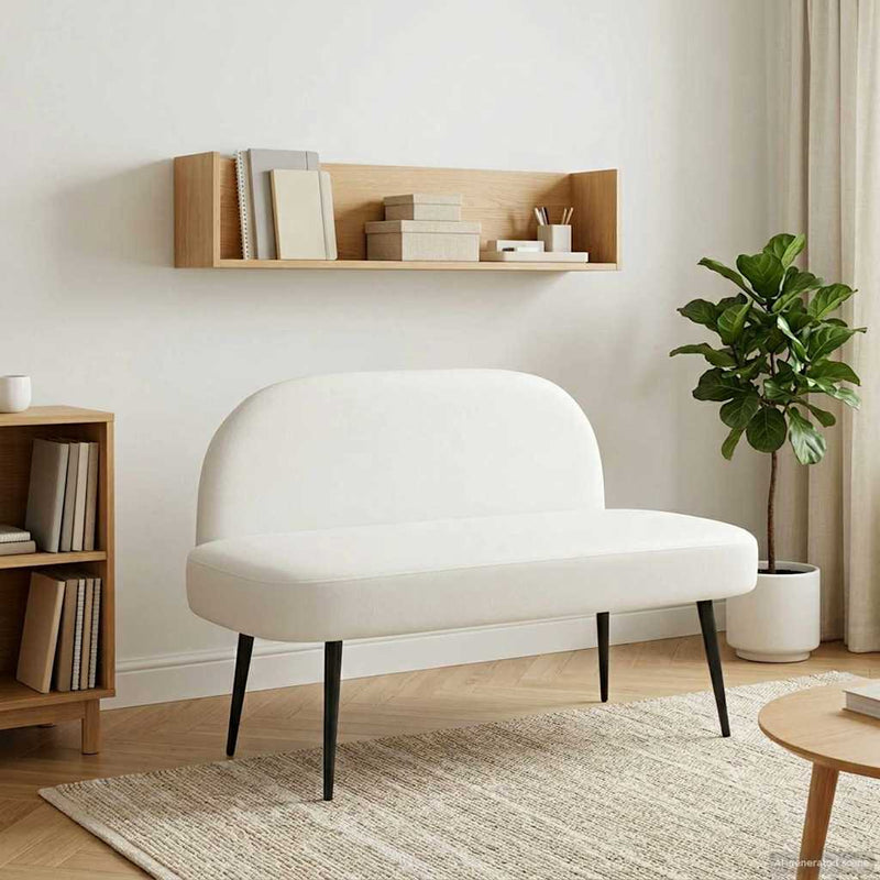 Bancă tapițată cu spătar Alb 110 x 60 x 76 cm Piele artificială