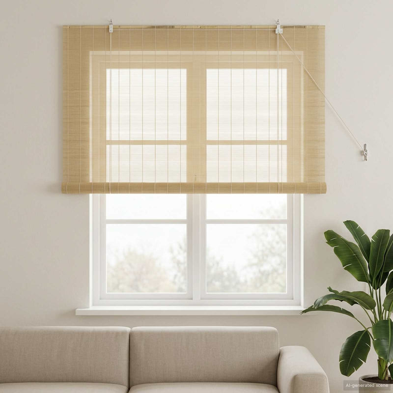 Rulou textil natural 160 x 160 cm Bambus