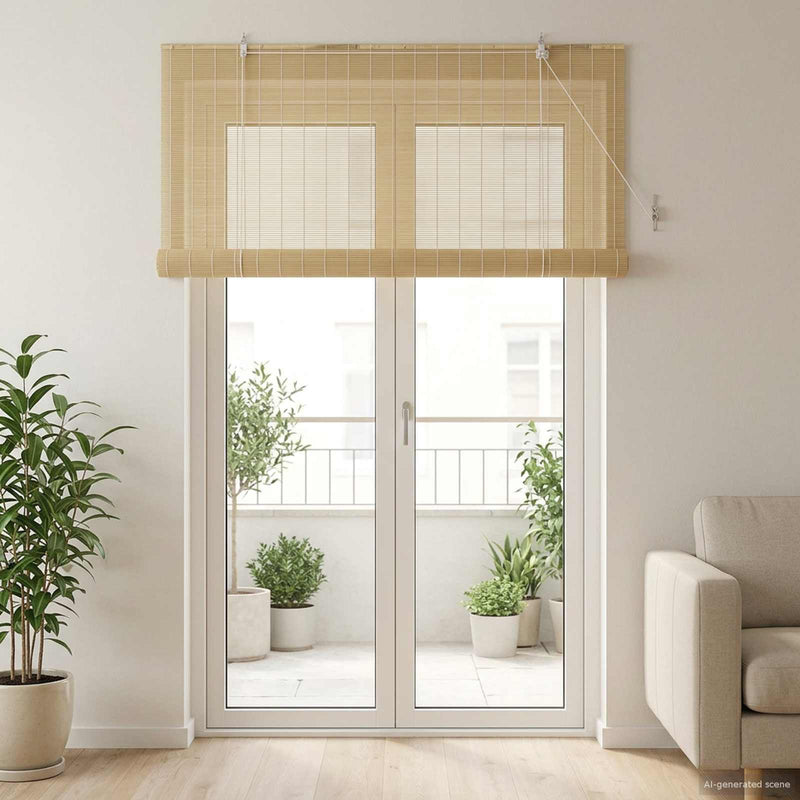 Rulou textil natural 160 x 220 cm Bambus