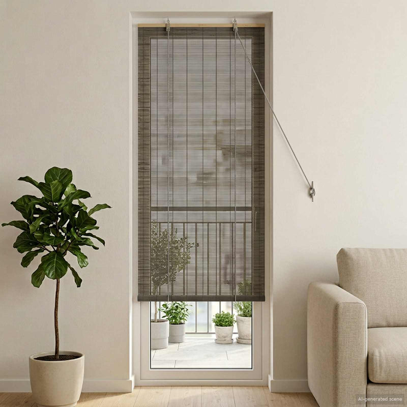 Rulou textil Gri 60 x 220 cm Bambus