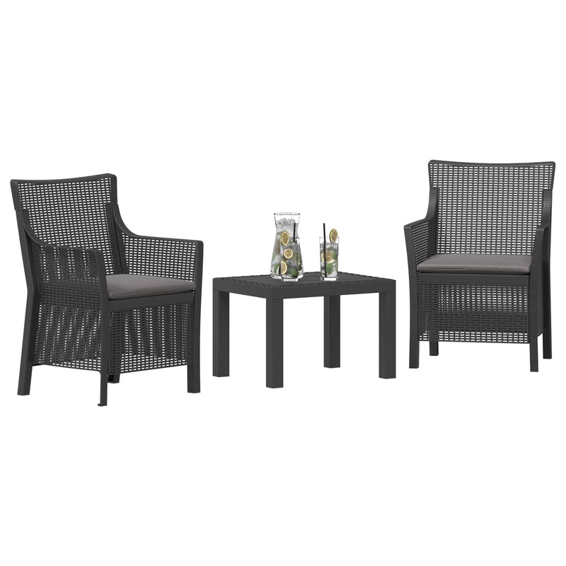 Set de lounge 3 buc. Antracit PP