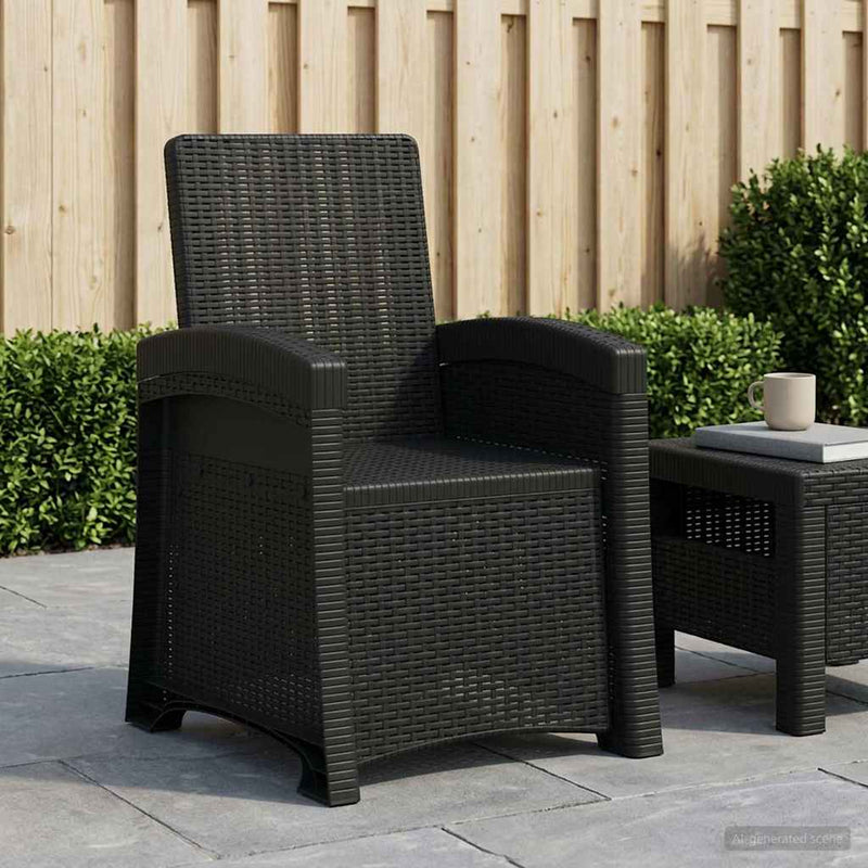 Scaun de grădină reclinabil aspect rattan Antracit PP