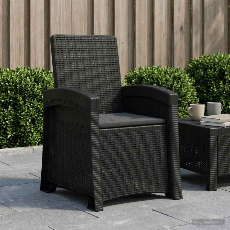 Scaun de grădină reclinabil aspect rattan Antracit PP