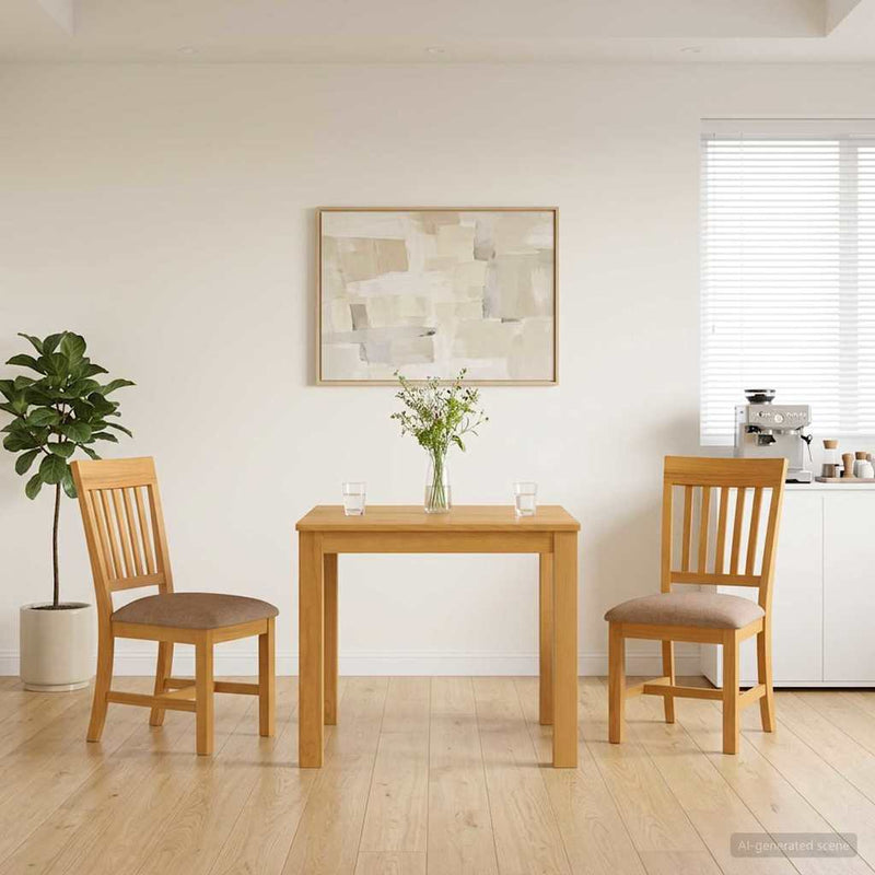 Set de dining 3 buc. Gri Lemn de stejar masiv