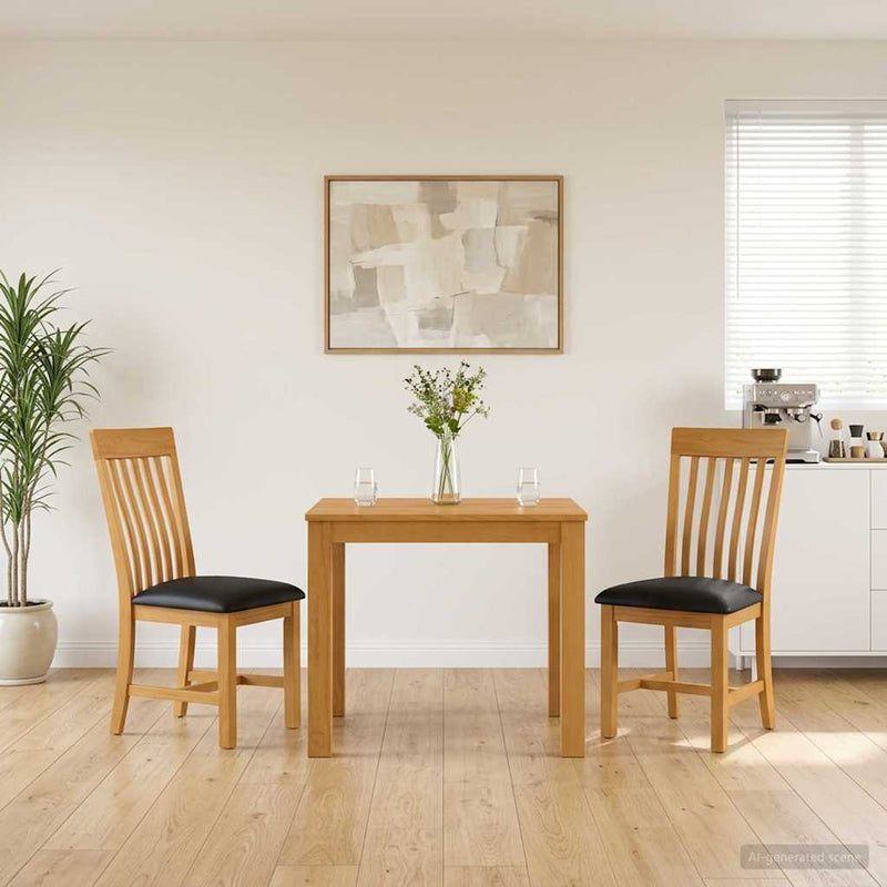 Set de dining 3 buc. Negru Lemn de stejar masiv