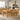 Set de dining 7 buc. Bej Lemn de stejar masiv