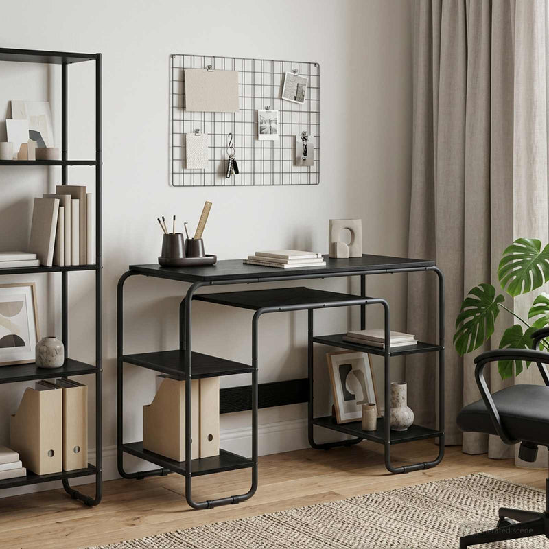 Birou cu spațiu de depozitare Stejar Negru 113.5 x 52 x 75.5 cm