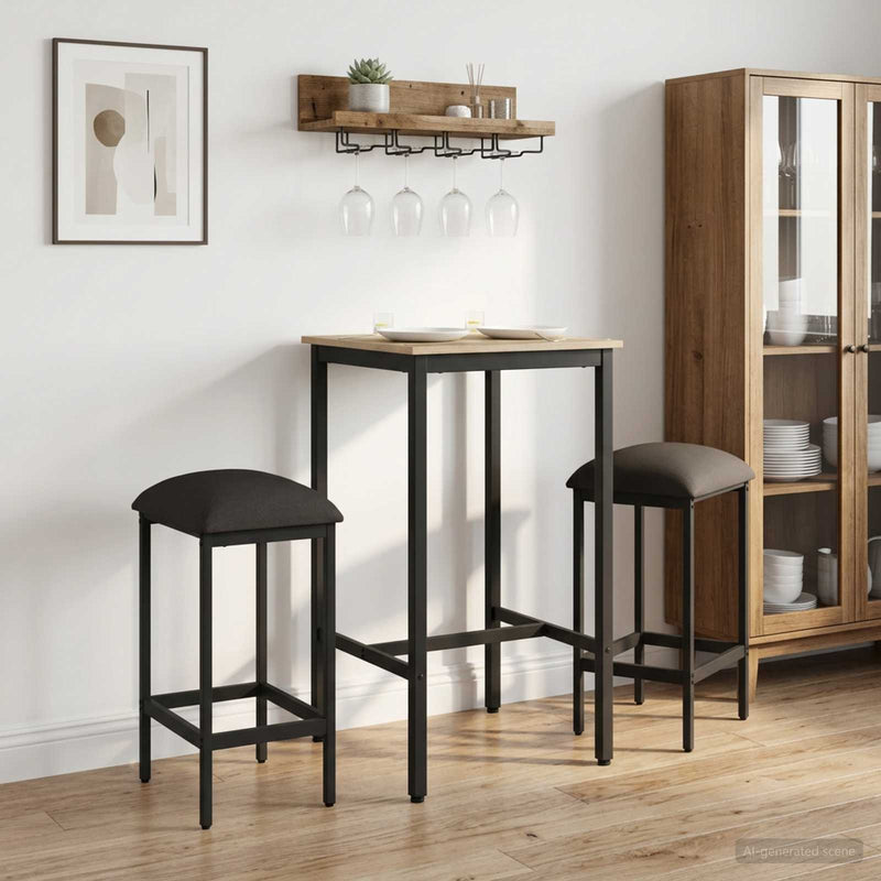 Scaun de bar 2 buc. Gri închis 40 x 32 x 64 cm Lemn prelucrat