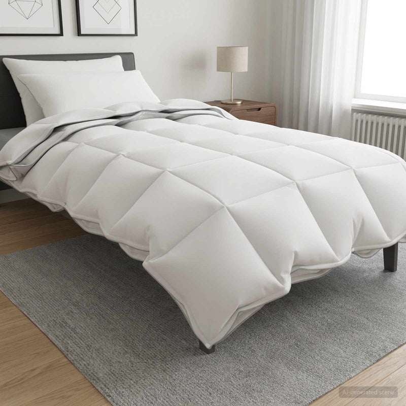 Set de Pături 3 buc. 155 x 220 cm Toate sezoanele Bambus Alb