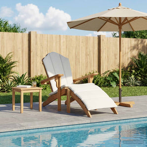 Scaun Adirondack de grădină cu suport pentru picioare natural