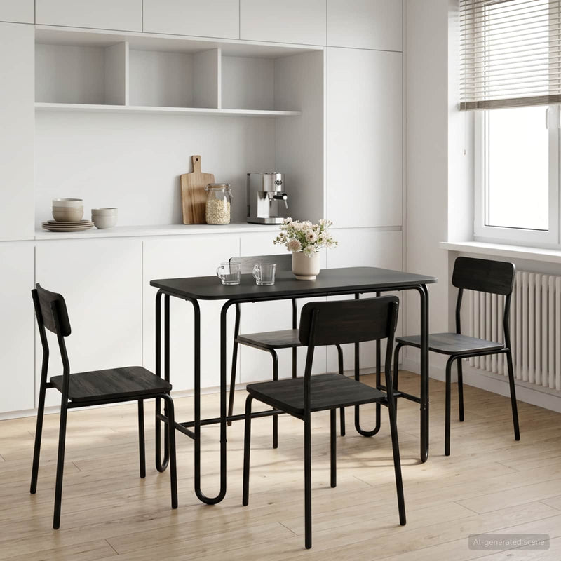 Masă de dining 100 x 50 x 75 cm Lemn prelucrat Negru