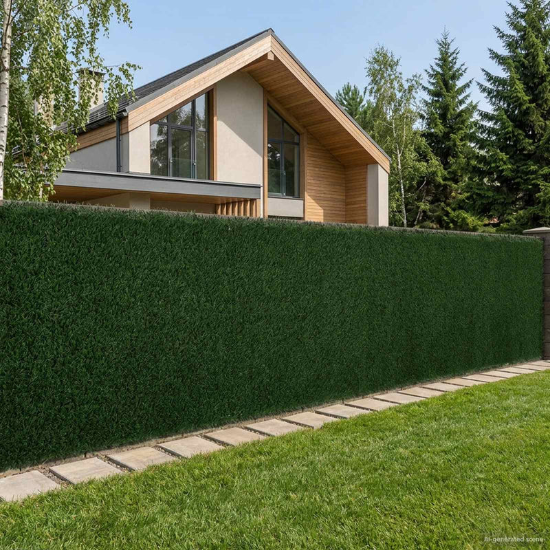 Gard Artificial Verde închis 1 x 3 m PVC și Oțel