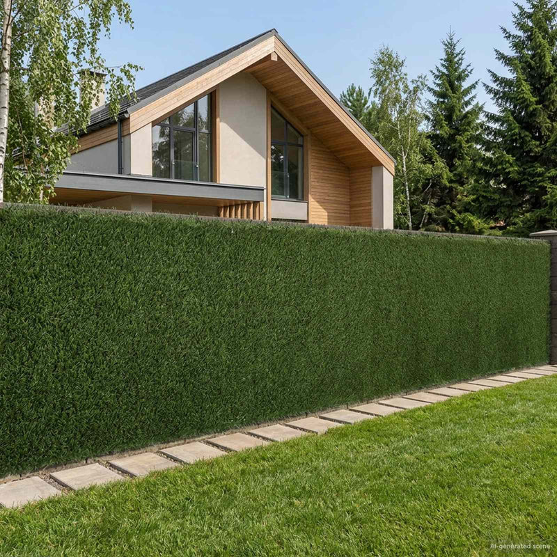 Gard Artificial Verde deschis 1 x 5 m PVC și Oțel